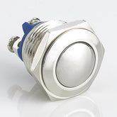 16mm Economical Metal Push Button Switch Momentary Ball Head Stainless Steel Screw Pin 1 Normally-Open